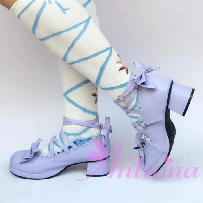 Sweet Lolita Mary Jane platform shoe product shot showcasing round toe, chunky platform block heel, waterproof PU material, and elegant silhouette
