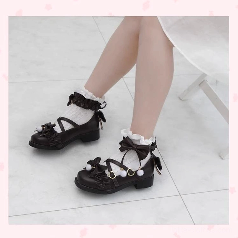Lolita Mary Jane butterfly bow shoes casual everyday wear styling paired with high-waisted skirt and vintage-inspired dress, expressing personal style without full coordinate
