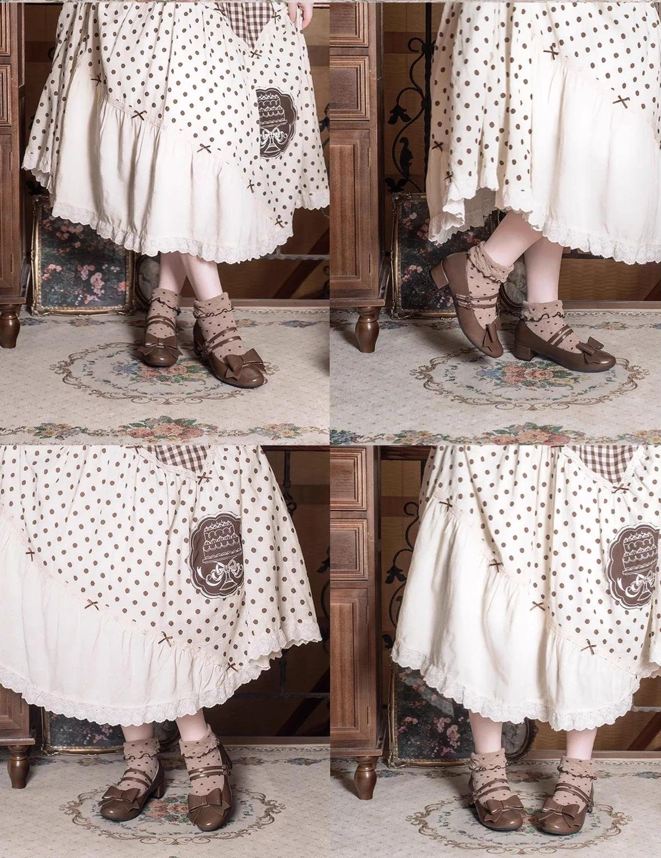 Lolita Mary Jane shoes size chart reference all available sizes from 34 to 41 China sizing US UK Japan international sizing guide flat lay display