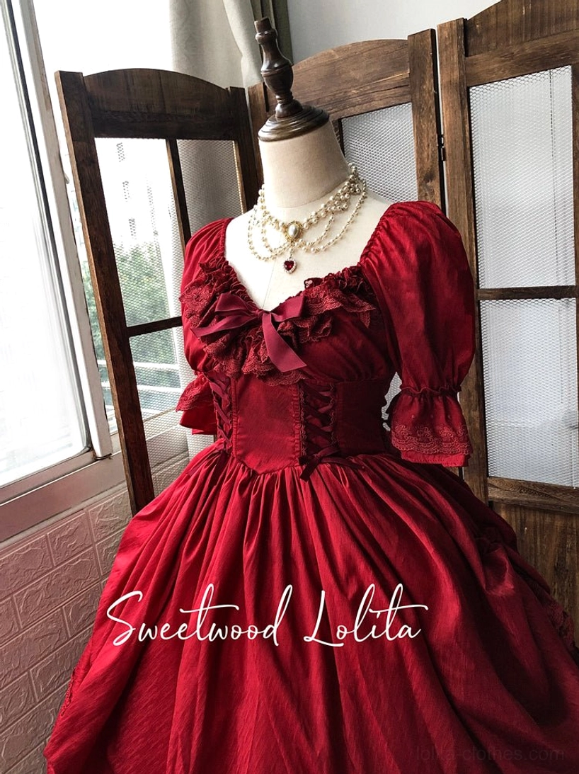 French Lolita one-piece dress suitable for convention appearances and cosplay contexts in fantasy aesthetics