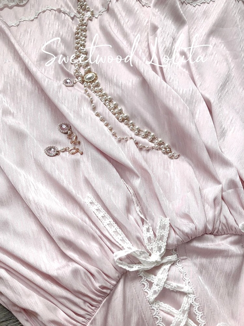 French Lolita one-piece dress showing dress form display for showcasing detail and construction quality