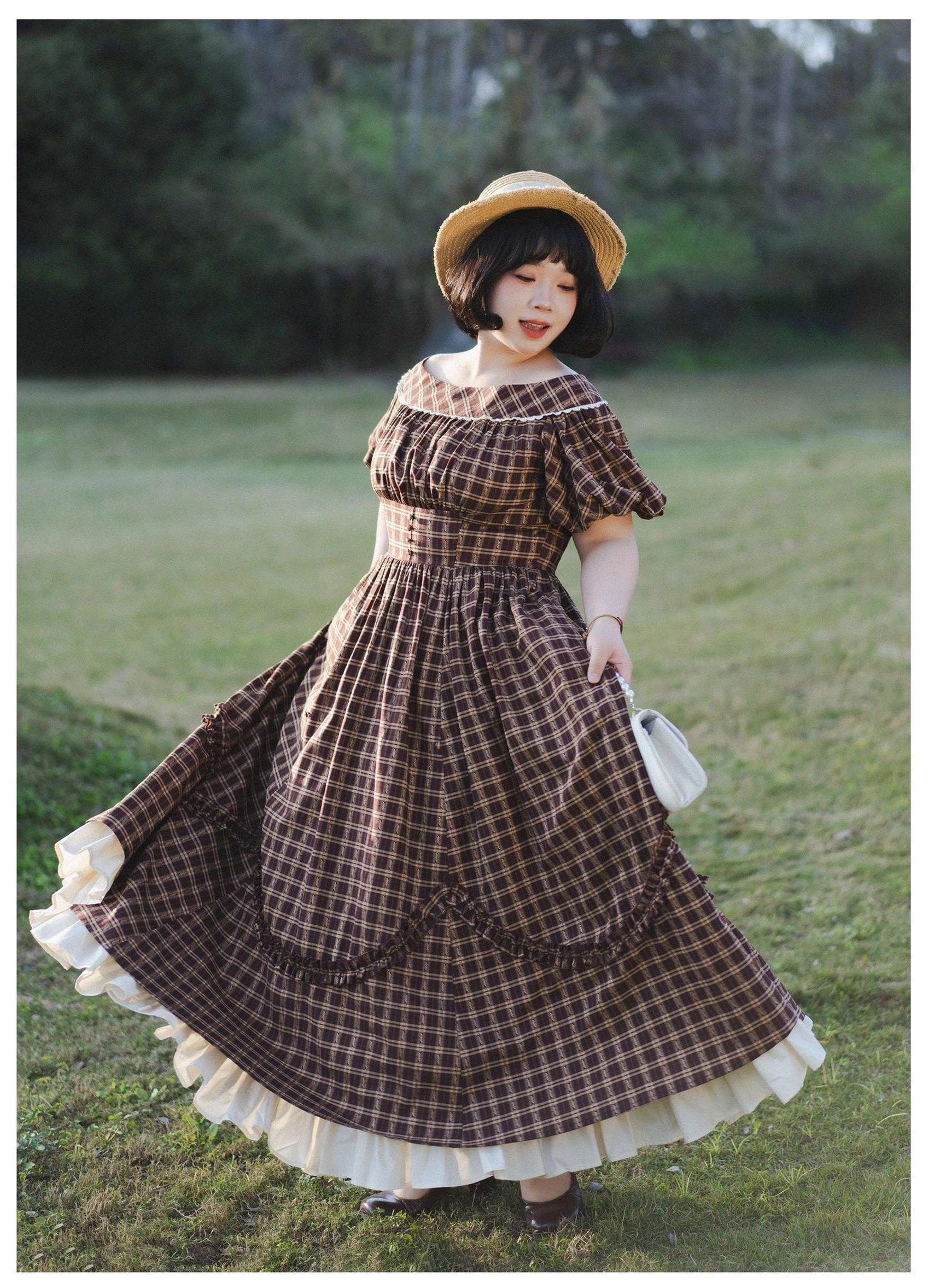 Lolita OP dress back view showing construction quality zipper placement and overall silhouette profile
