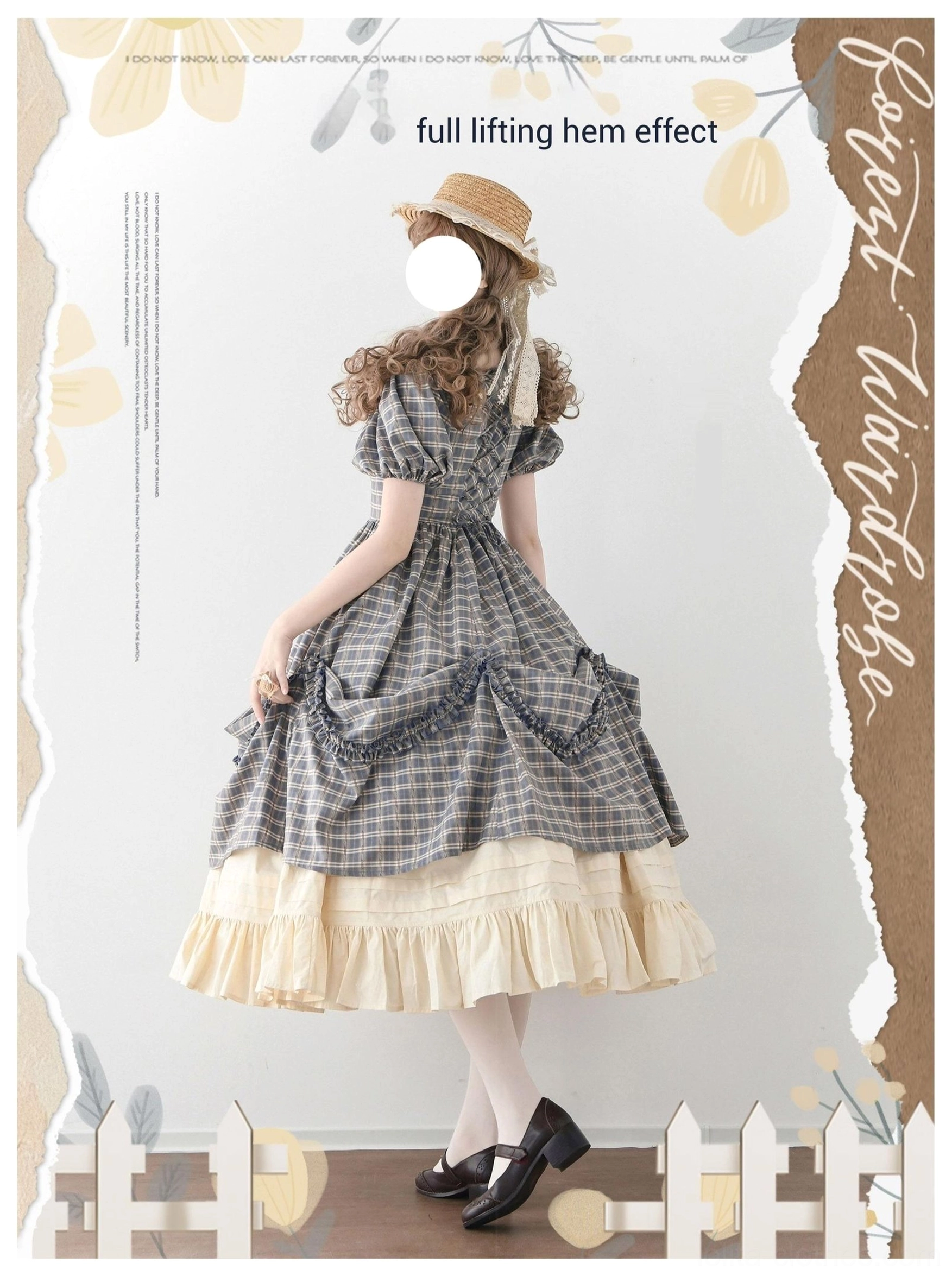 Classic Lolita OP dress puff sleeve detail showing volume and construction vintage inspired design element