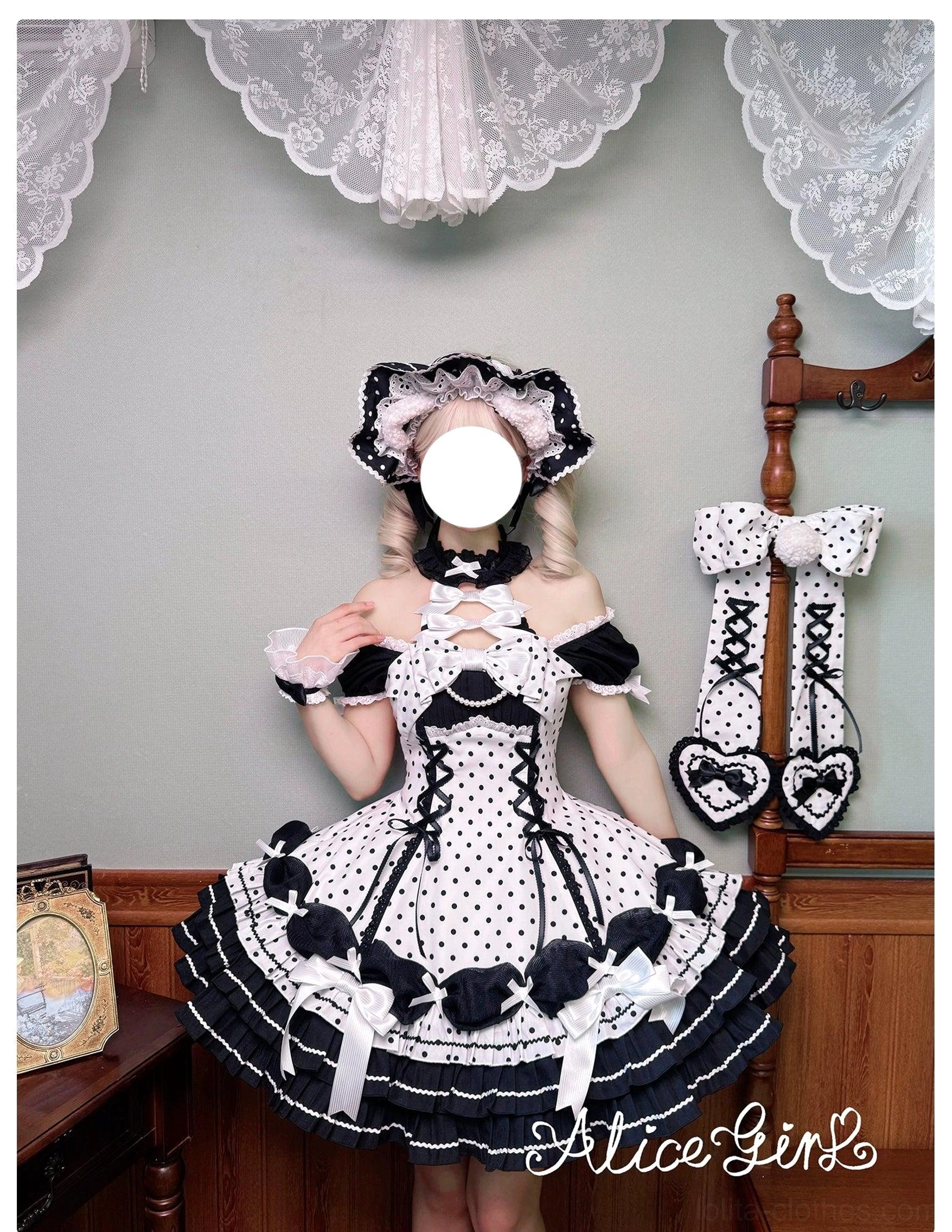 Old School Lolita OP dress with lolita bag accessory showing complete outfit coordination and styling versatility