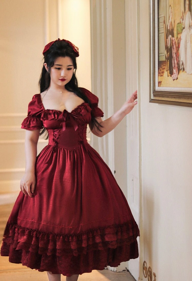 French Lolita one-piece dress for photography sessions and fashion content creation by Lolita enthusiasts