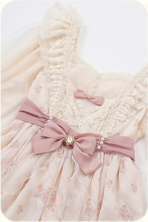 Ivory lolita OP dress size chart measurements centimeters inches comprehensive sizing guide for S M L sizes bust waistline sleeve length