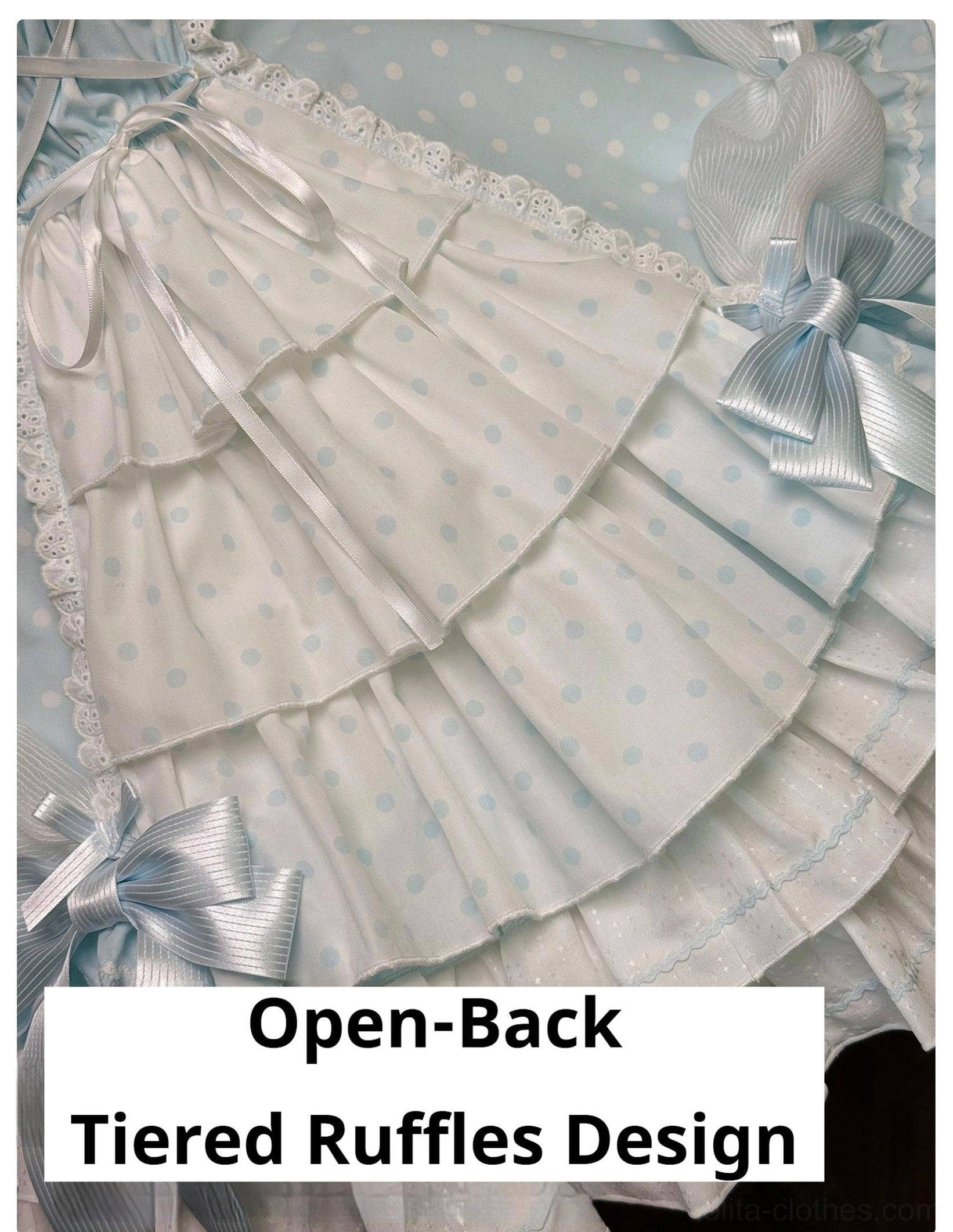 Lolita OP dress size comparison chart showing bust waist and length for XS S M L XL 2XL