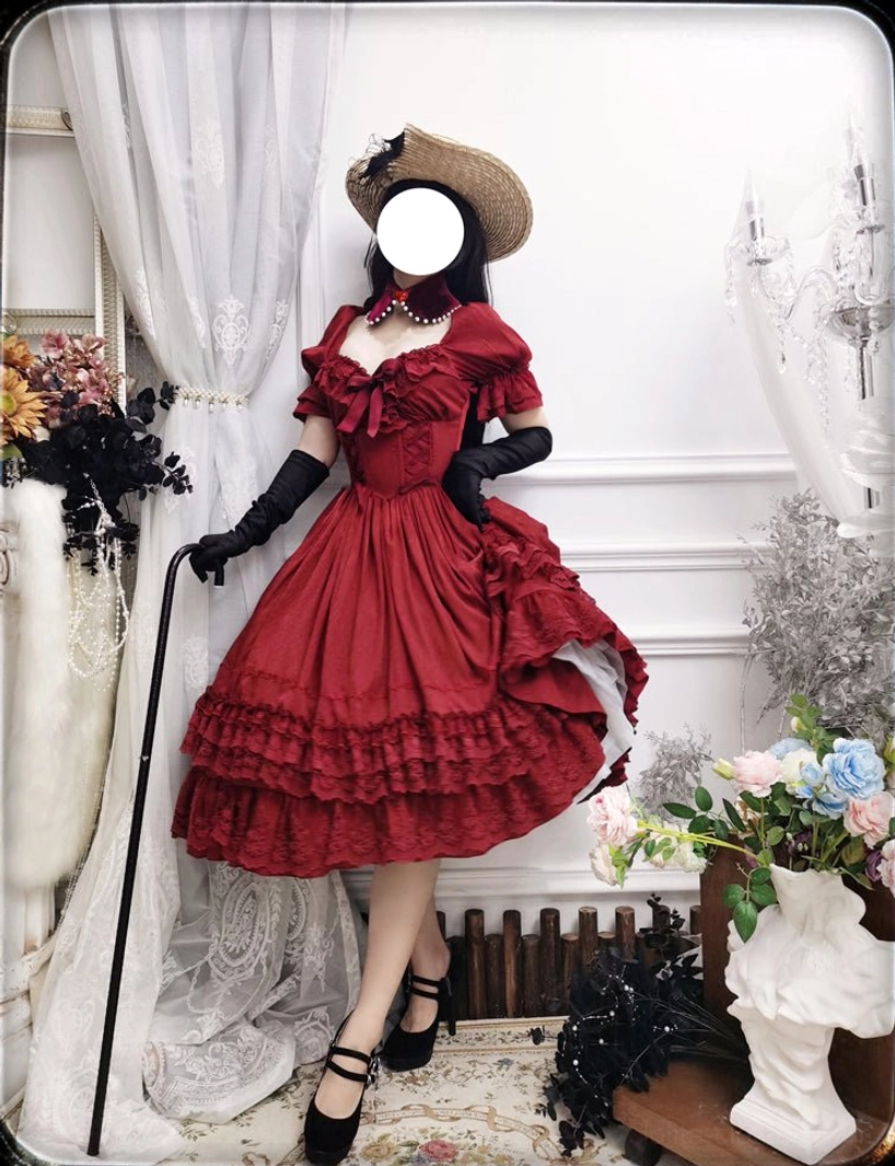 French Lolita one-piece dress size inclusive range from S to 3XL welcoming diverse body types
