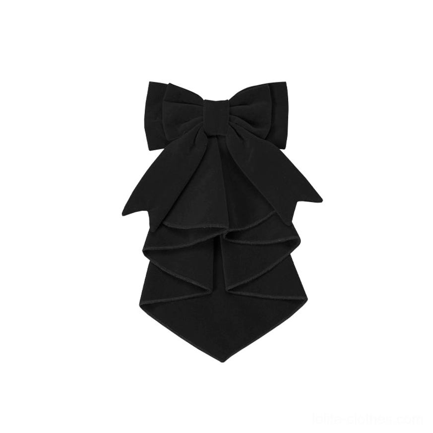 Lolita OP dress U-shaped chest panel design feature color-blocking visual slimming detail