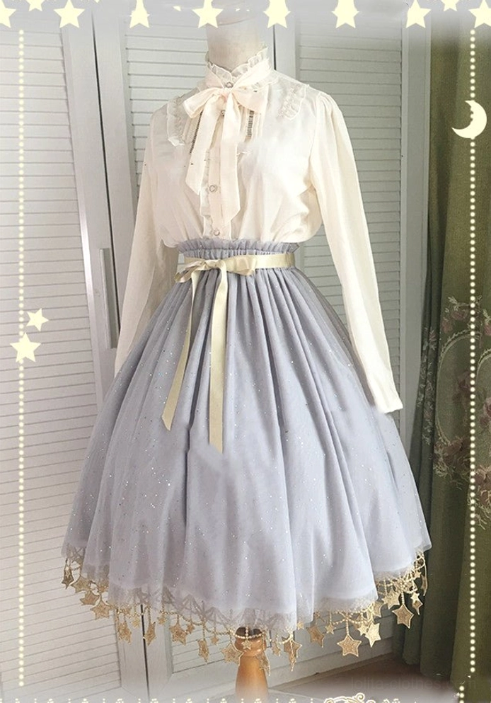 Color comparison all five lolita petticoat color options navy grey black white beige gold star lace