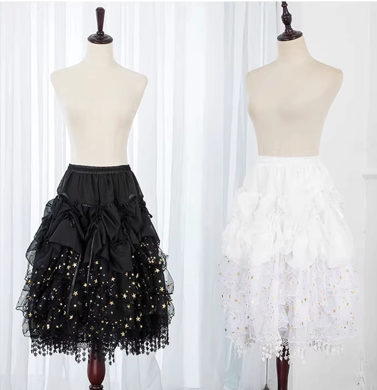 Lolita petticoat care and maintenance guide showing gentle hand washing and steam ironing techniques for preserving beauty and longevity