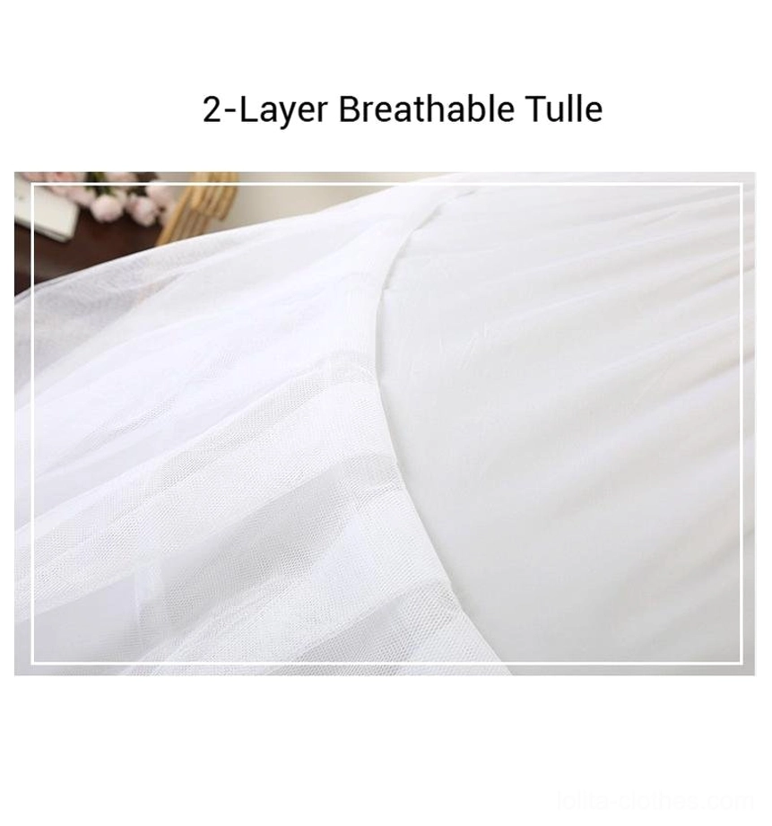 Lolita petticoat lower hemline close-up showing 7-hoop bone support structure creating ultra-puffy silhouette with maximum 135cm hoop diameter