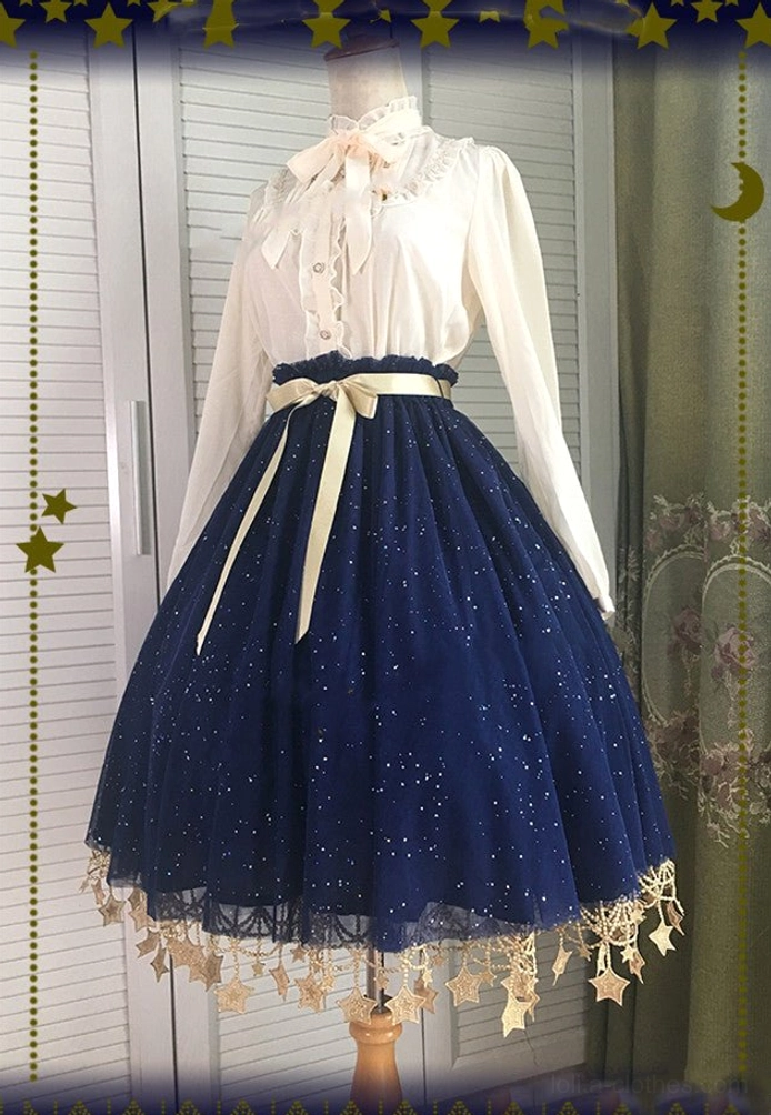 Lolita petticoat layering guide showing coordination with matching sweet lolita top pieces