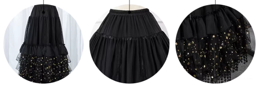 Lolita wedding petticoat removable boning zipper mechanism detail showing fishbone structure for transforming to daily wear extension skirt