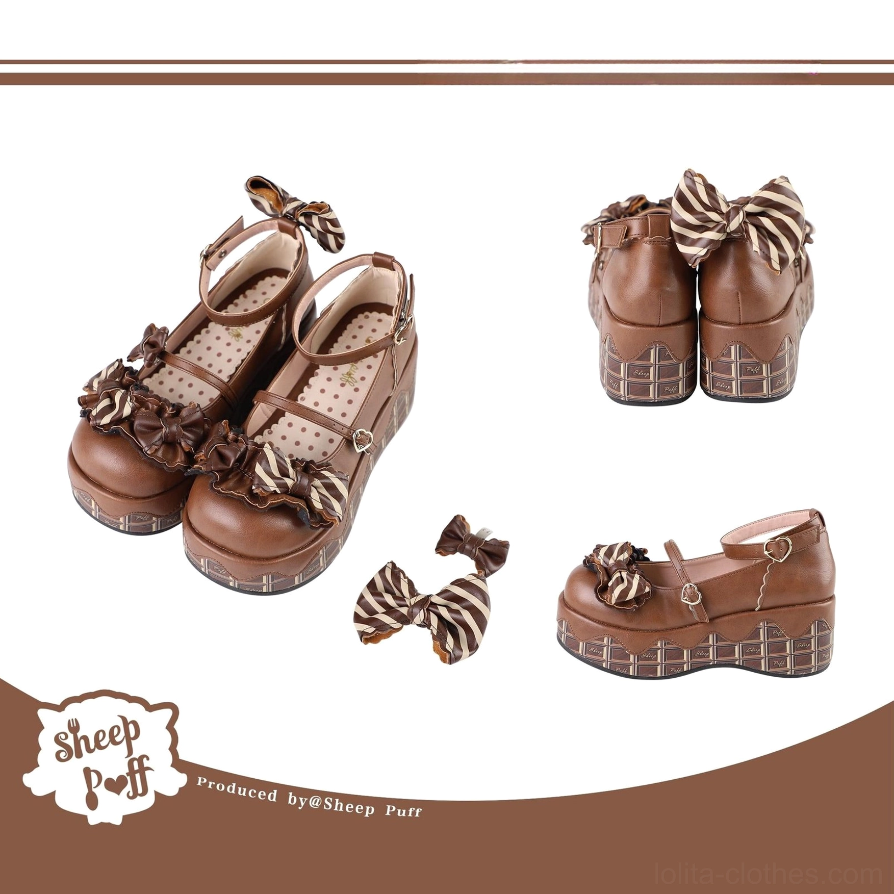 Lolita platform shoes comfort feature showcase showing plush sponge insole thick sole and adjustable buckle for all-day wear support