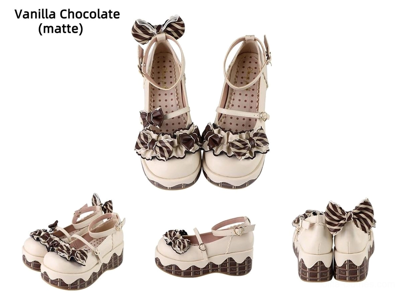 Sweet lolita platform shoes modeled by petite lolita wearers showing height enhancement proportions and aesthetic benefits for small frames