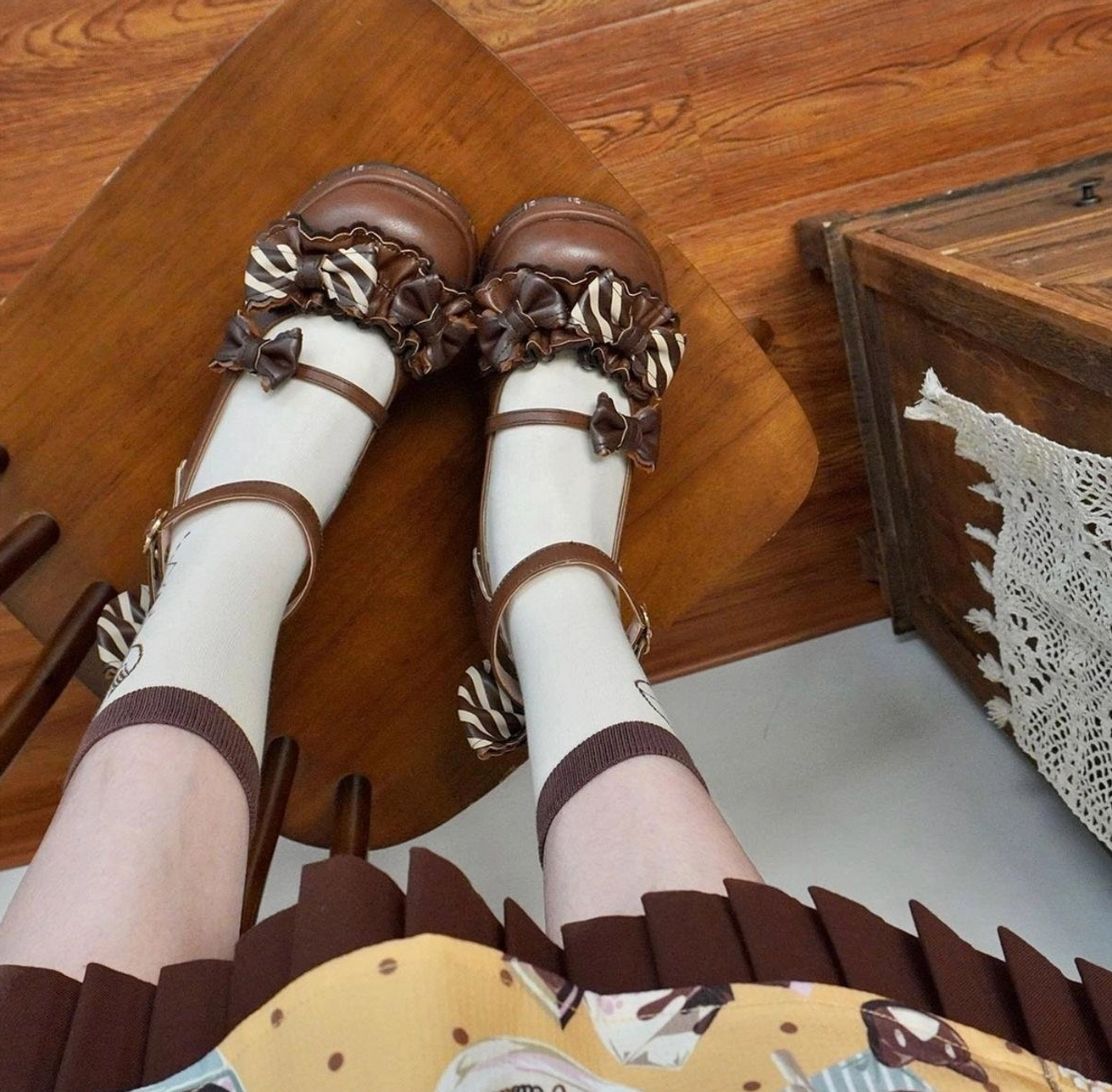 Sweet lolita platform shoes size chart and fit guide showing asian euro us and uk size conversions for accurate fitting