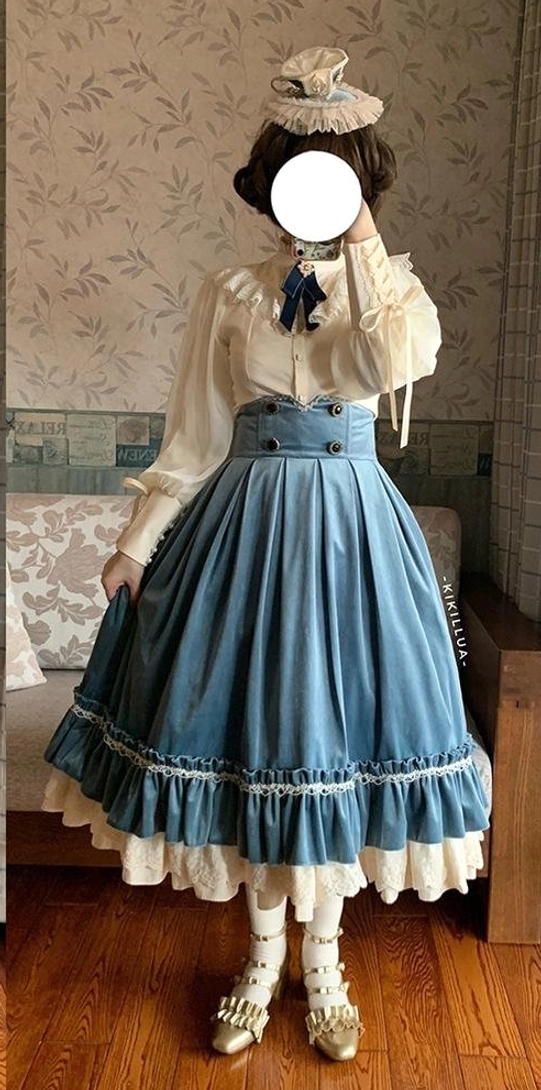 Lolita retro velvet waistcoat front view showing button closure and vintage silhouette