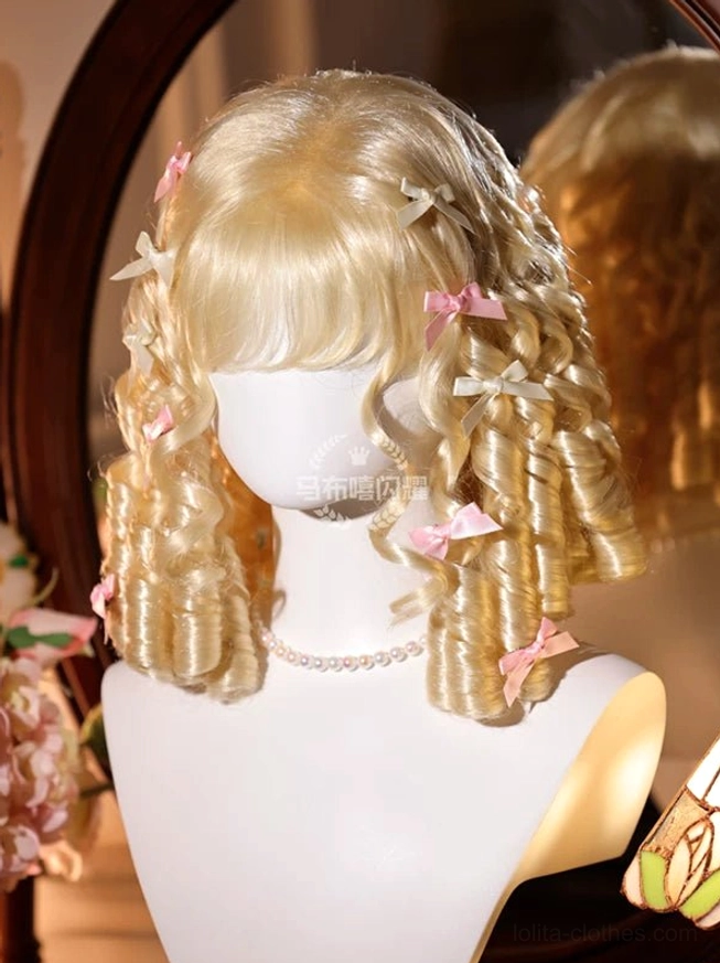 Lolita roman roll ringlet wig convention tea party photography creative styling perfect accessory
