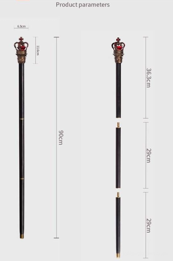 Detailed craftsmanship of lolita scepter crown top with precision-cut gemstone setting and polished metal finial work, product quality showcase
