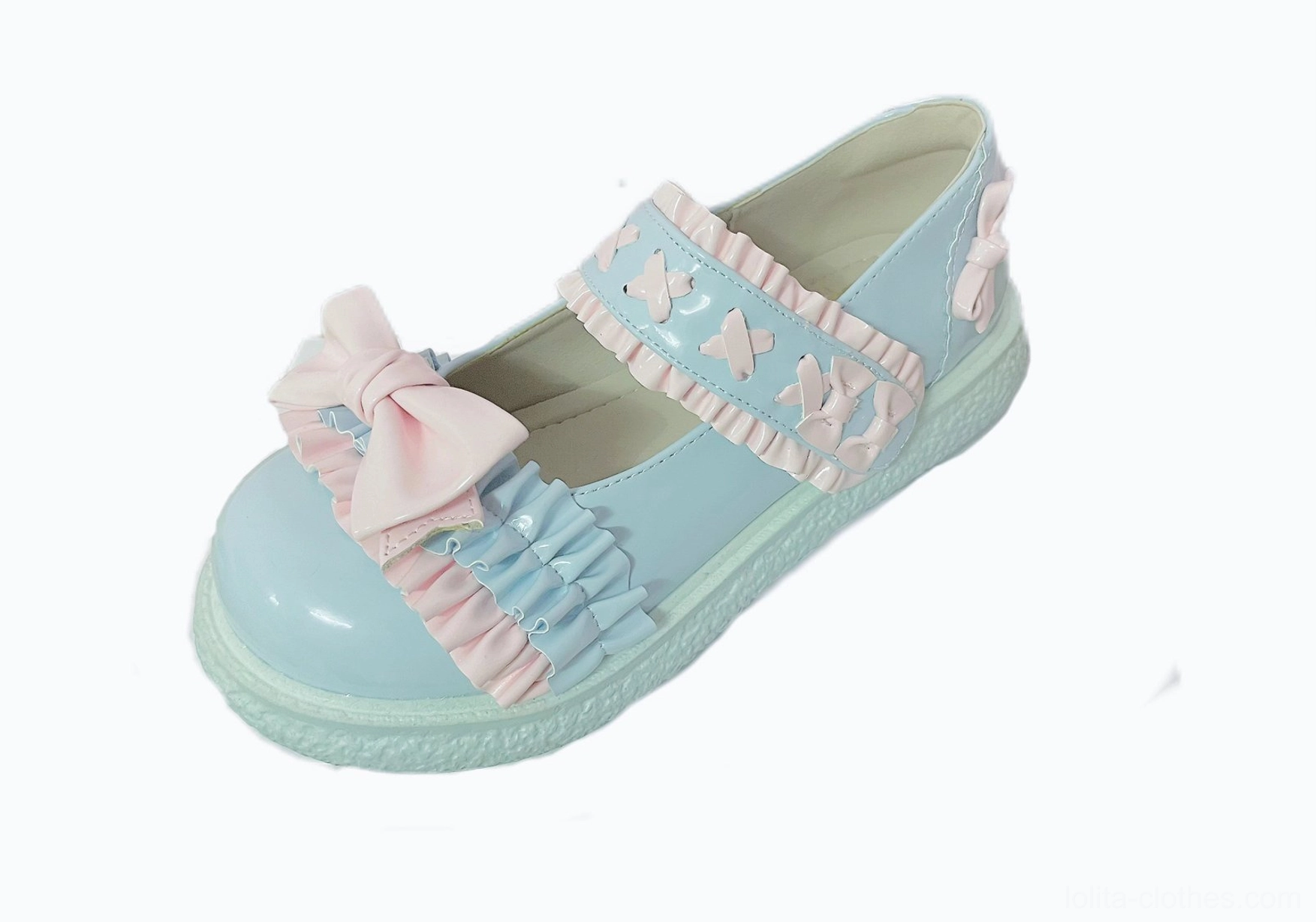 Lolita shoes product shot emphasizing thick 3cm rounded platform sole construction, comfortable wearing height and authentic Lolita silhouette proportions
