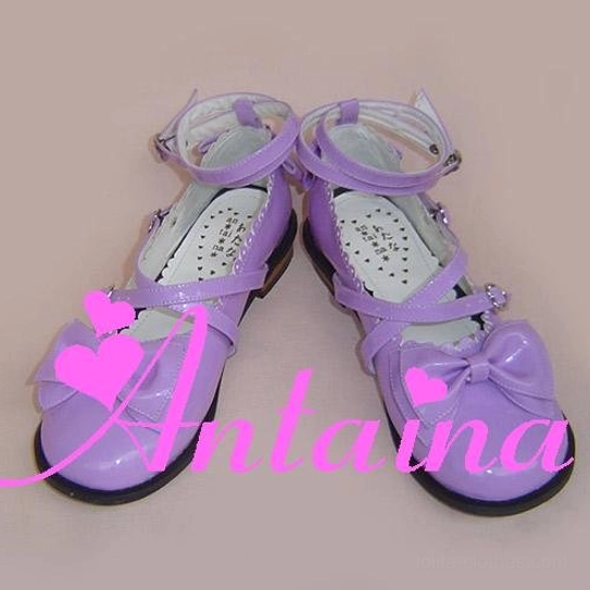 Handcrafted Lolita tea party shoes toe box detail bow ornament stitching quality front design close-up elegant decoration embellishment