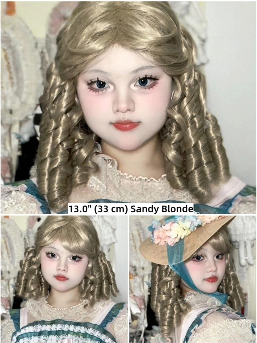 Lolita wig detail shots maintenance instructions handmade sideburns teased crown styling notes