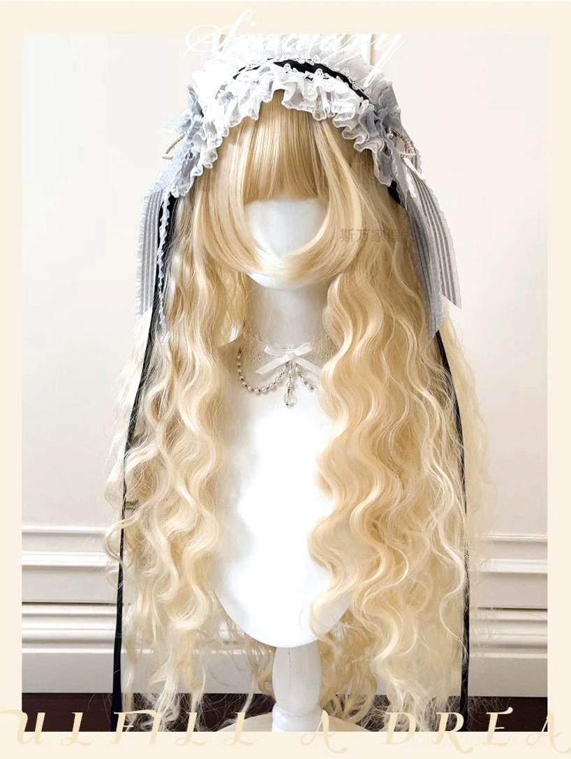 Close-up view of wig inner lining showing high-quality rose-patterned lace net with breathable fabric construction for comfort and secure fit