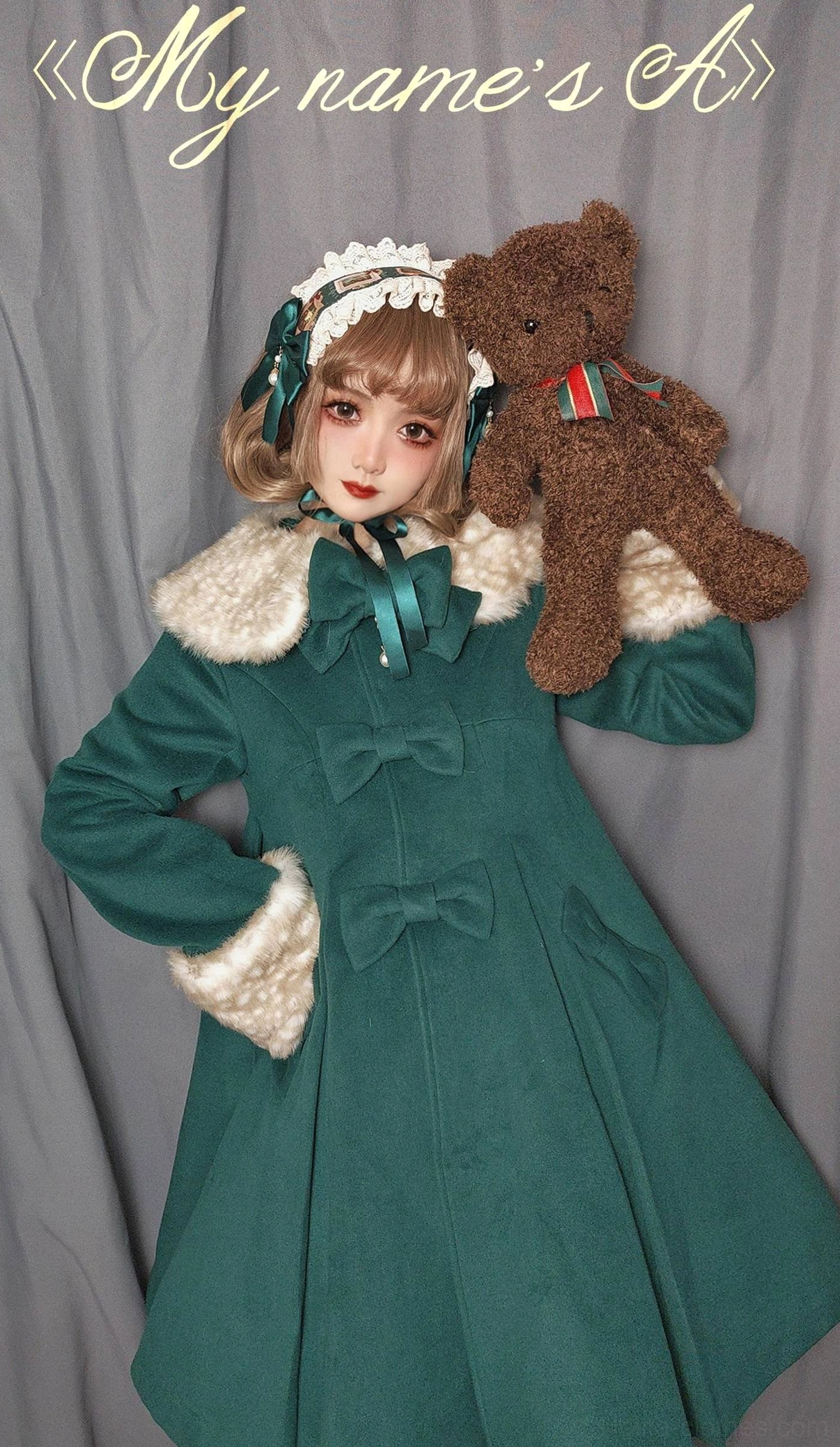 Winter lolita coat color palette mocha caramel brown dark sesame gray shade options