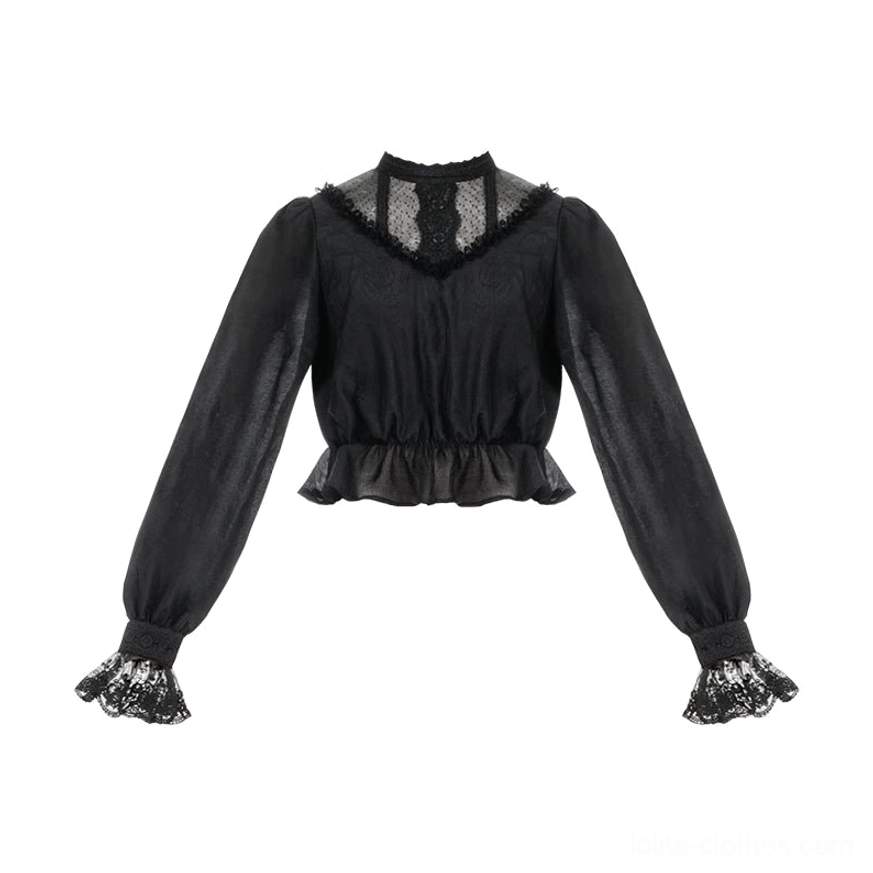 Love Poem black lolita blouse size s m l color option classic style