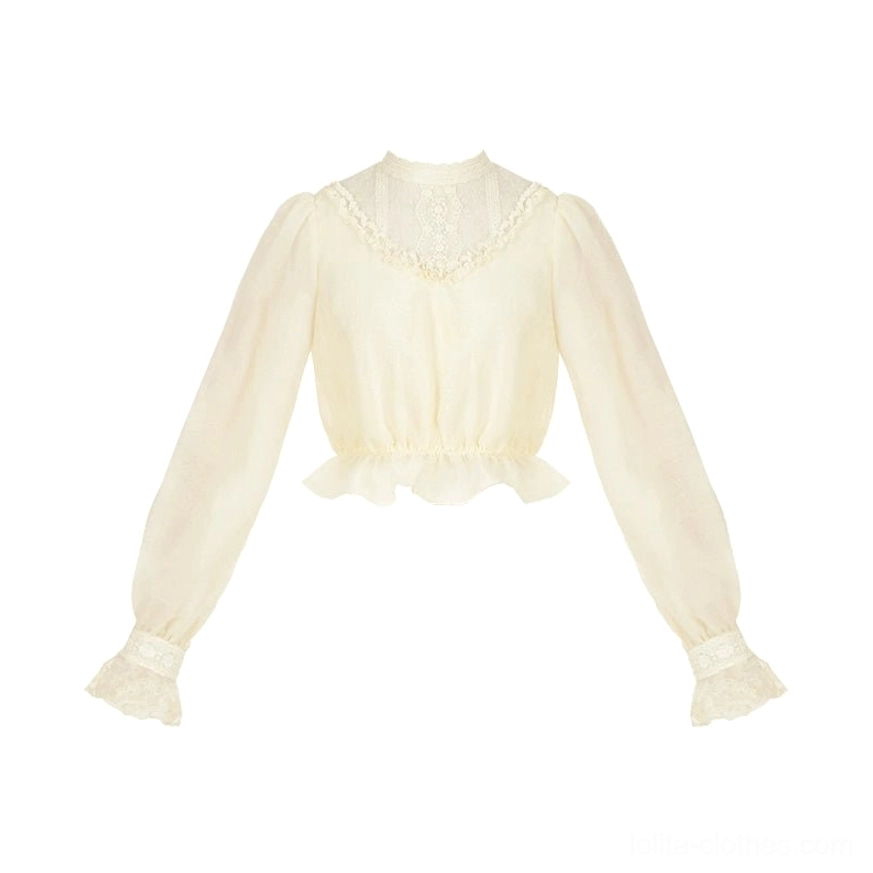 Love Poem lolita blouse sleeve detail embroidered lace cuff lantern sleeve