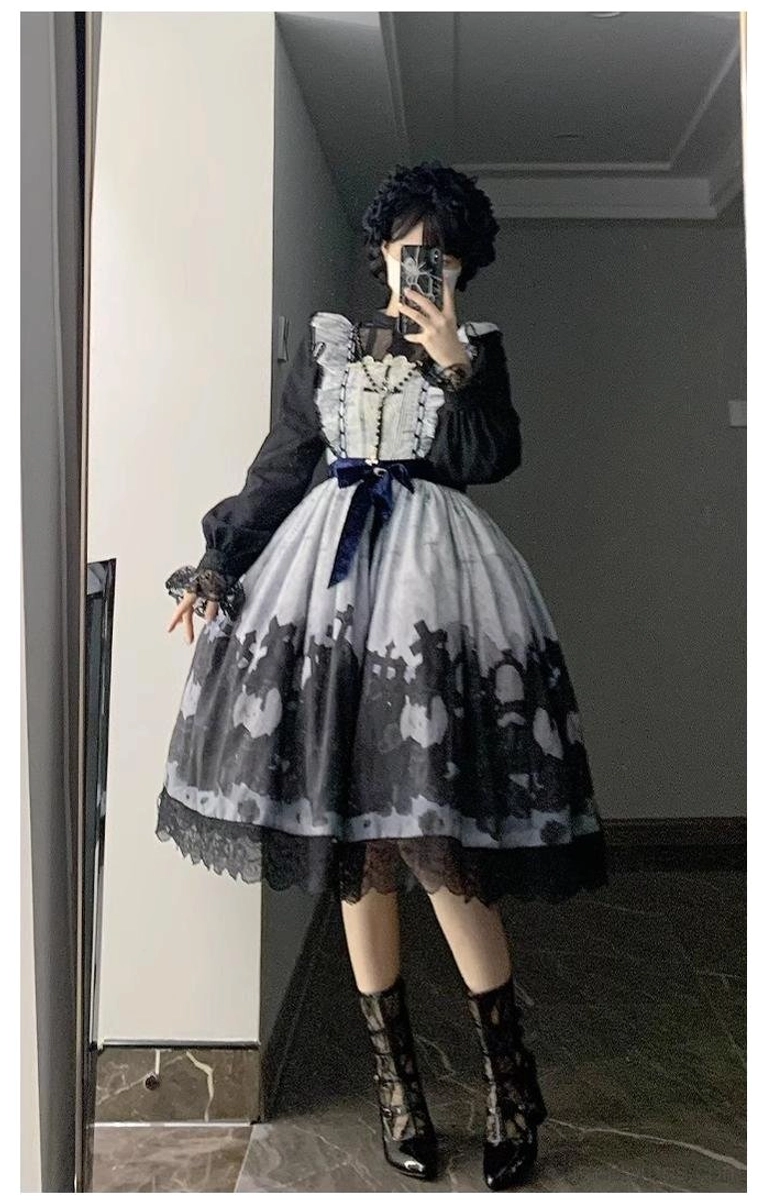 Love Poem white cream black lolita blouse fabric swatch quality polyester material