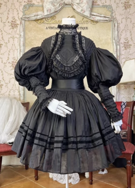 Made-to-order Victorian Lolita blouse production detail showing handcrafted patchwork construction, quality stitching, and artisanal approach to custom garment creation
