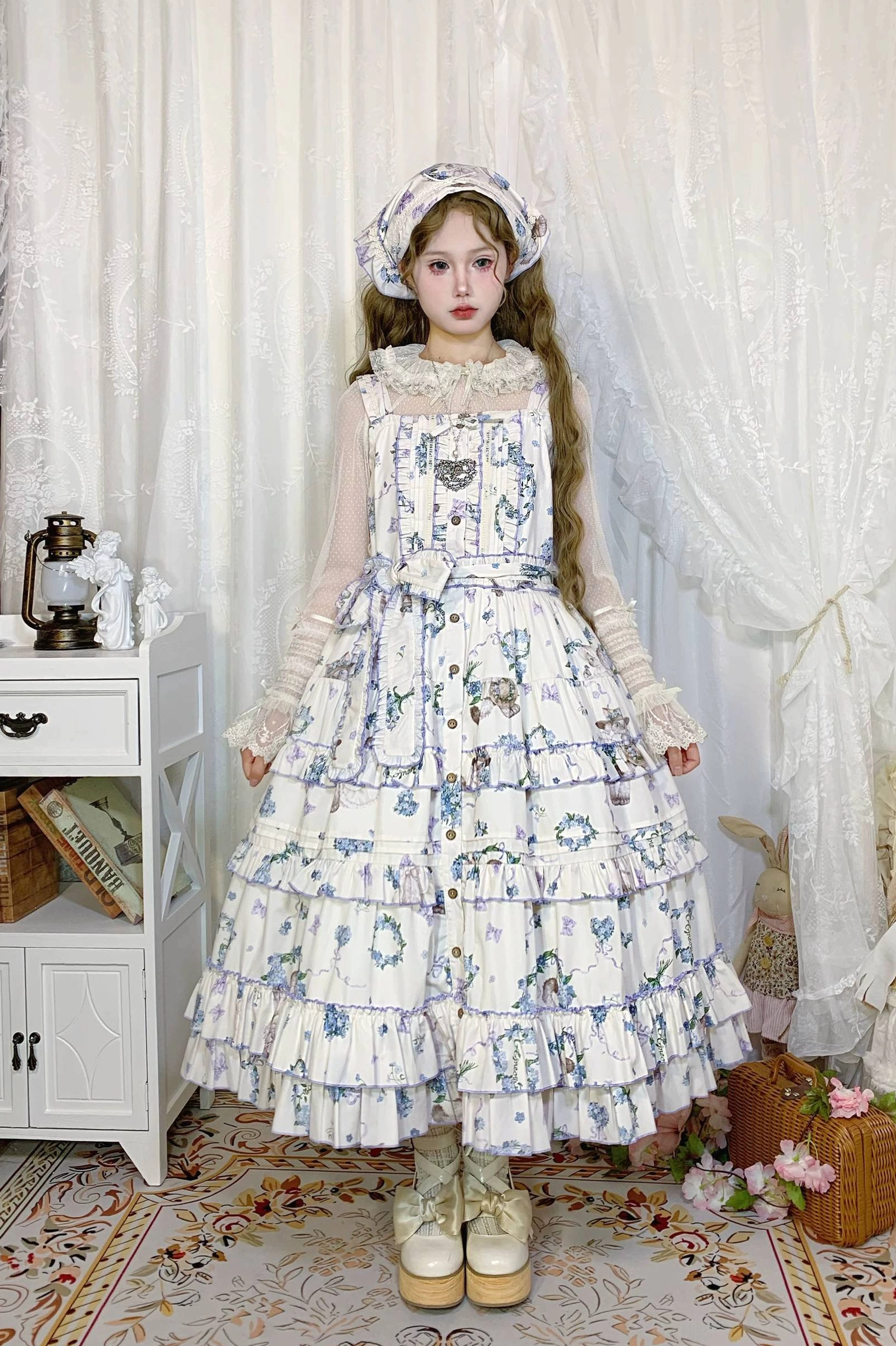 Meow Wreath Classic Lolita JSK dress lining interior polyester-cotton blend smooth finish care instructions material composition