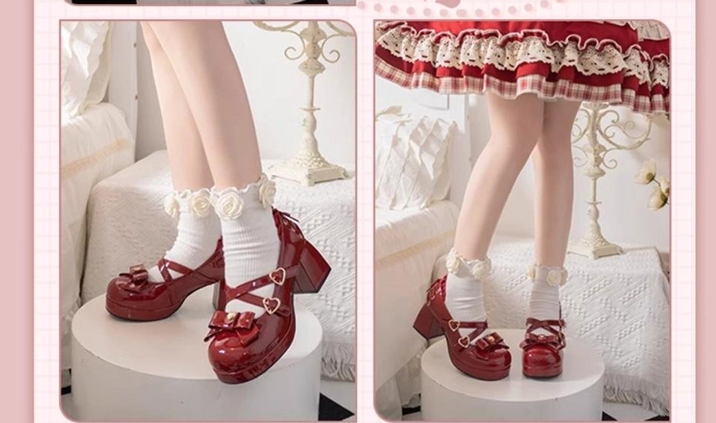 milk-white-sweet-lolita-platform-heels-side-view-ruffled-ankle-collar-heart-buckle