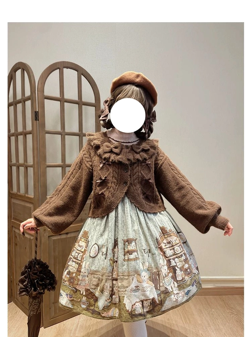 Milky White Oatmeal Beige Lolita Ruffle Cardigan Color Swatches Comparison Material Blend Showcase