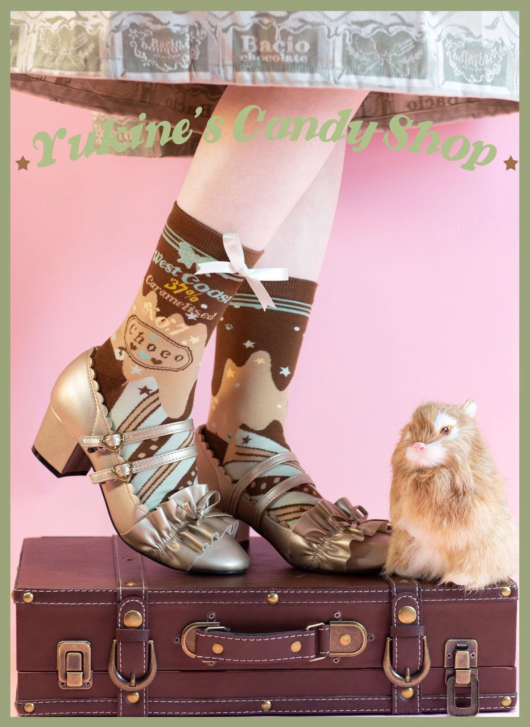 Mint-chocolate lolita socks variant all three lengths short mid-calf over-the-knee complete silhouette options