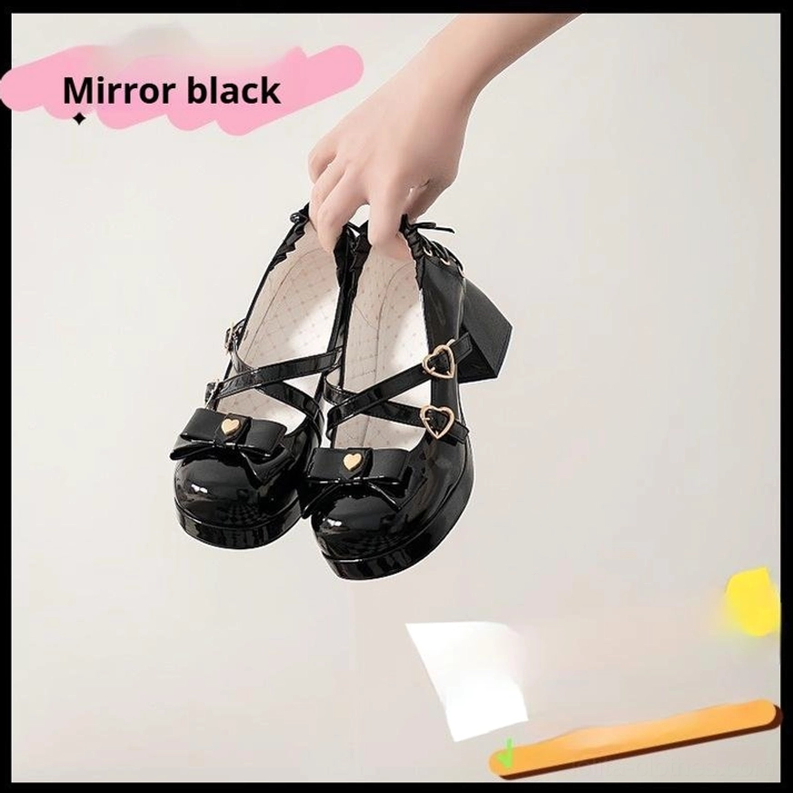 mirror-black-patent-leather-sweet-lolita-high-heel-shoes-with-heart-buckle-straps-and-front-bow-overhead-view