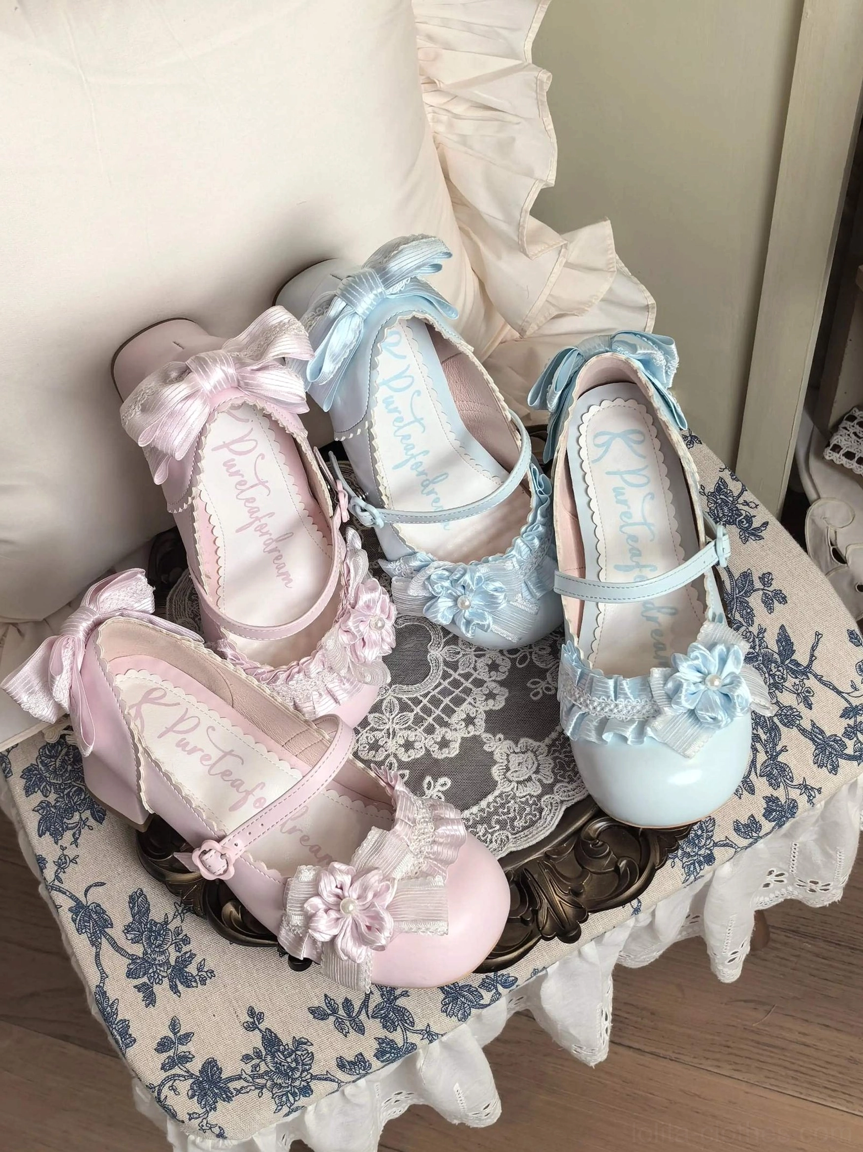 moonlit sakura sweet lolita mary jane heel shoes material quality pu upper lining premium construction detail