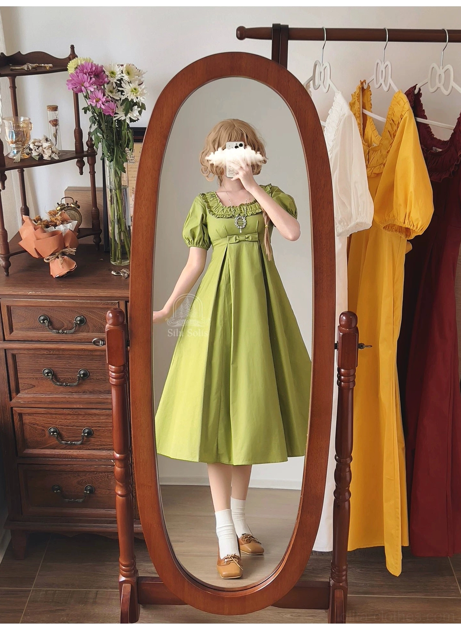 Country lolita op dress sizing chart imperial inches measurements shoulder bust sleeve dress length size guide