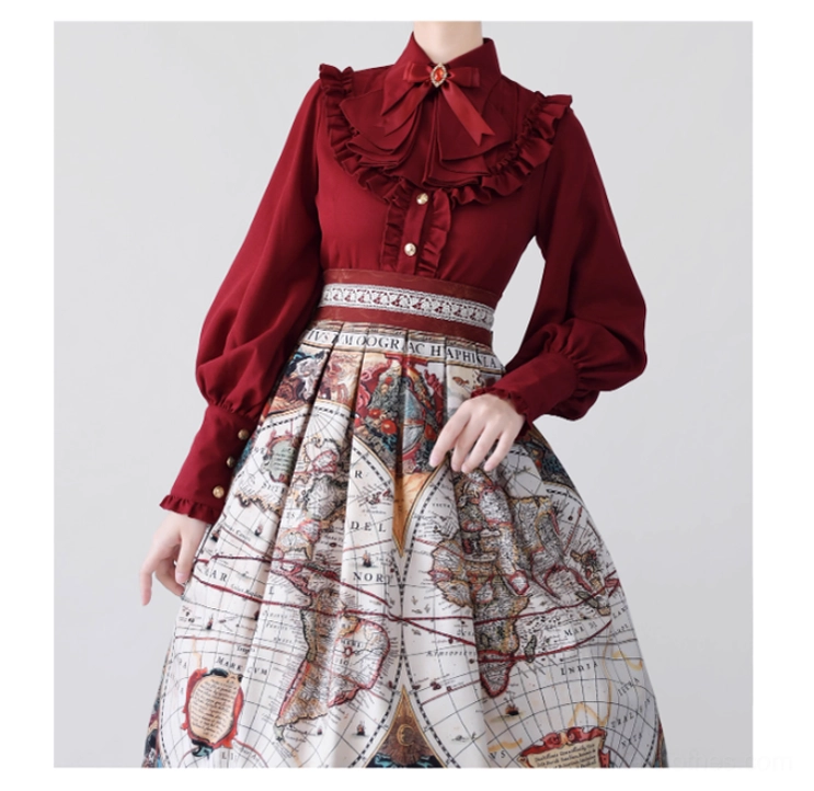Mutton sleeve blouse convention styling show piece editorial photography Gothic Lolita aesthetic