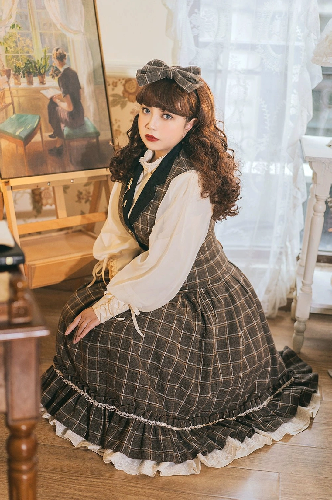 Mutton sleeve lolita blouse quality craftsmanship close-up detail
