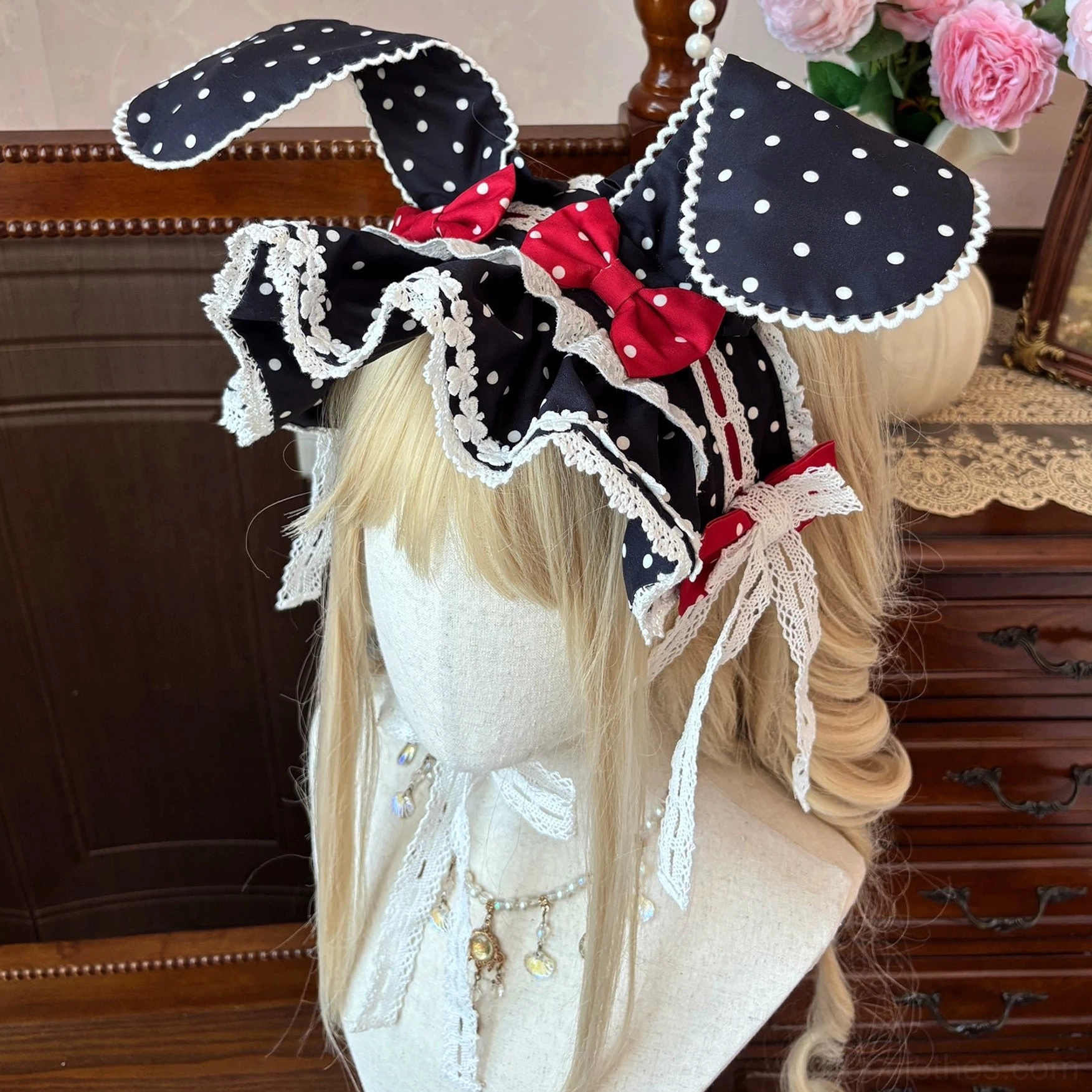 Myth Rabbit bunny print dress detail photography teacup flower illustration quality print