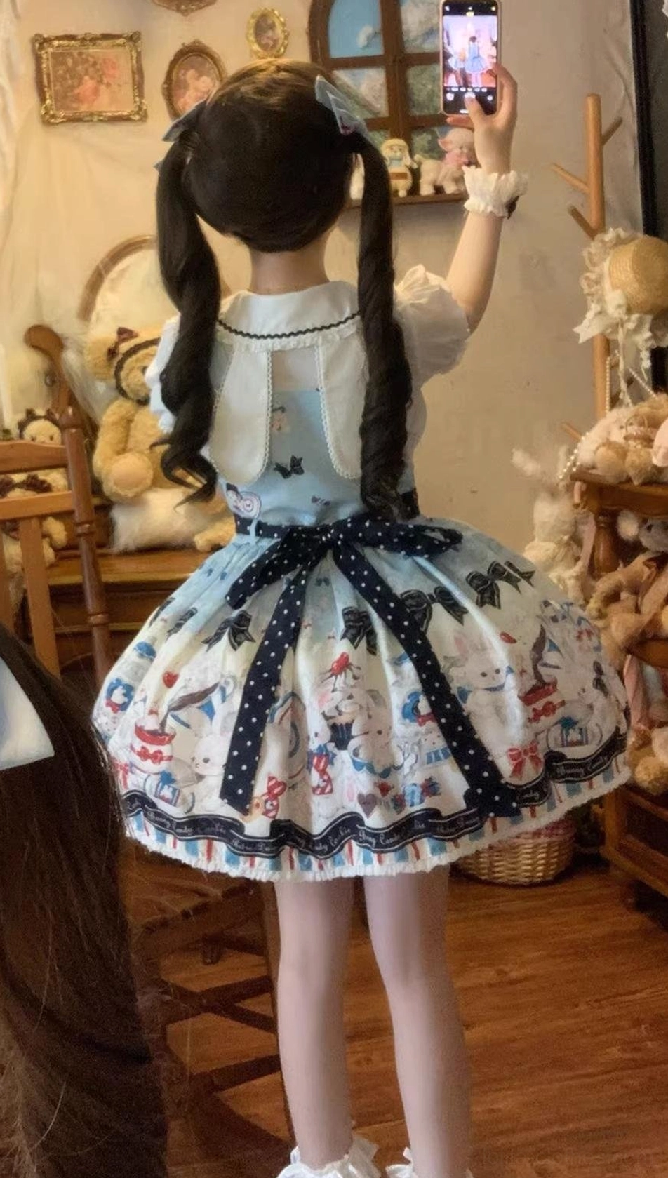 Myth Rabbit bunny print sweet lolita tea party illustration allover print placement aesthetic