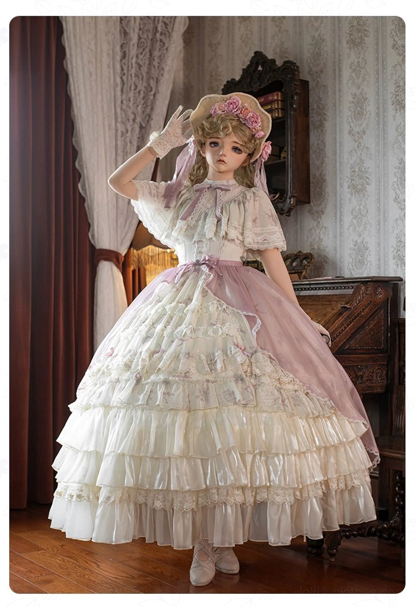 Classic lolita OP dress lifting underskirt component architectural volume construction tulle engineering underneath