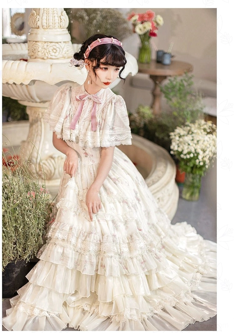 Classic lolita OP dress waist detail pink sash bow accent fitted bodice structure vintage aesthetic proportions