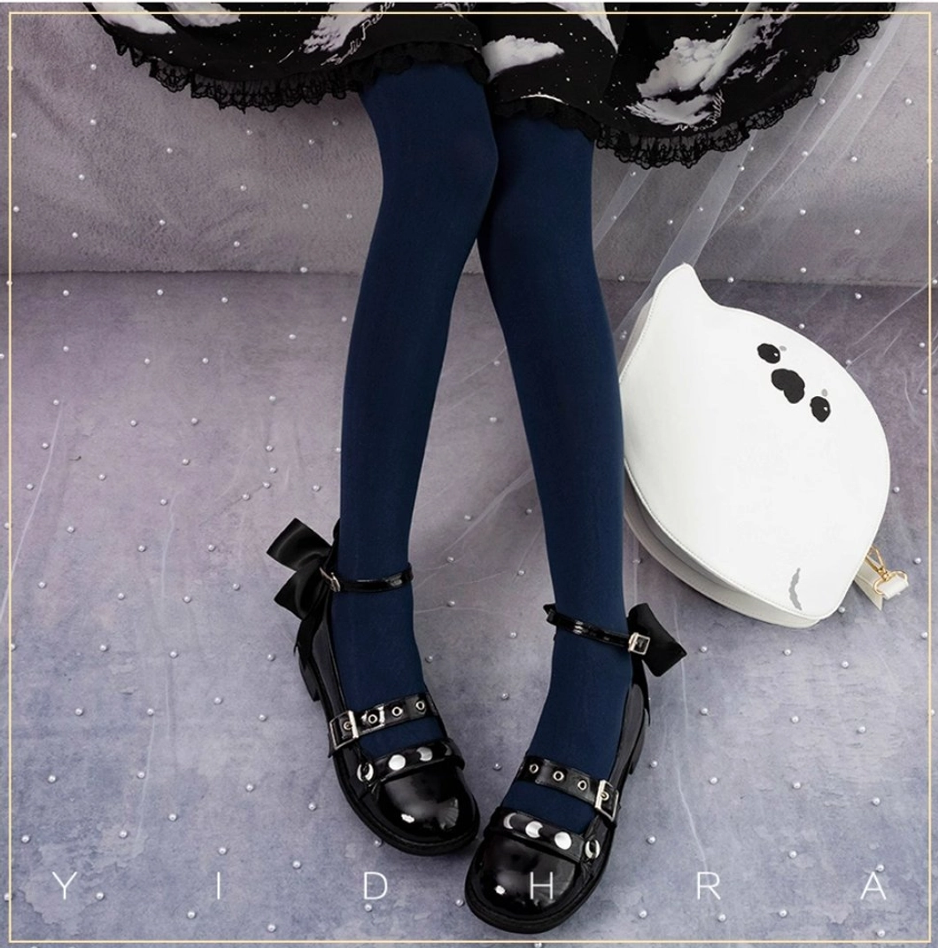 Navy-blue 120D velvet Lolita tights 2.0 upgraded version classic elegant coordinate base layer hosiery
