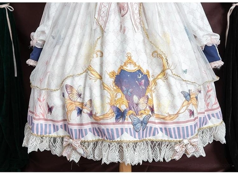 Navy sailor collar lolita one-piece dress vintage aesthetic styling recommendation with cream ankle socks, black patent leather mary janes, victorian bonnet
