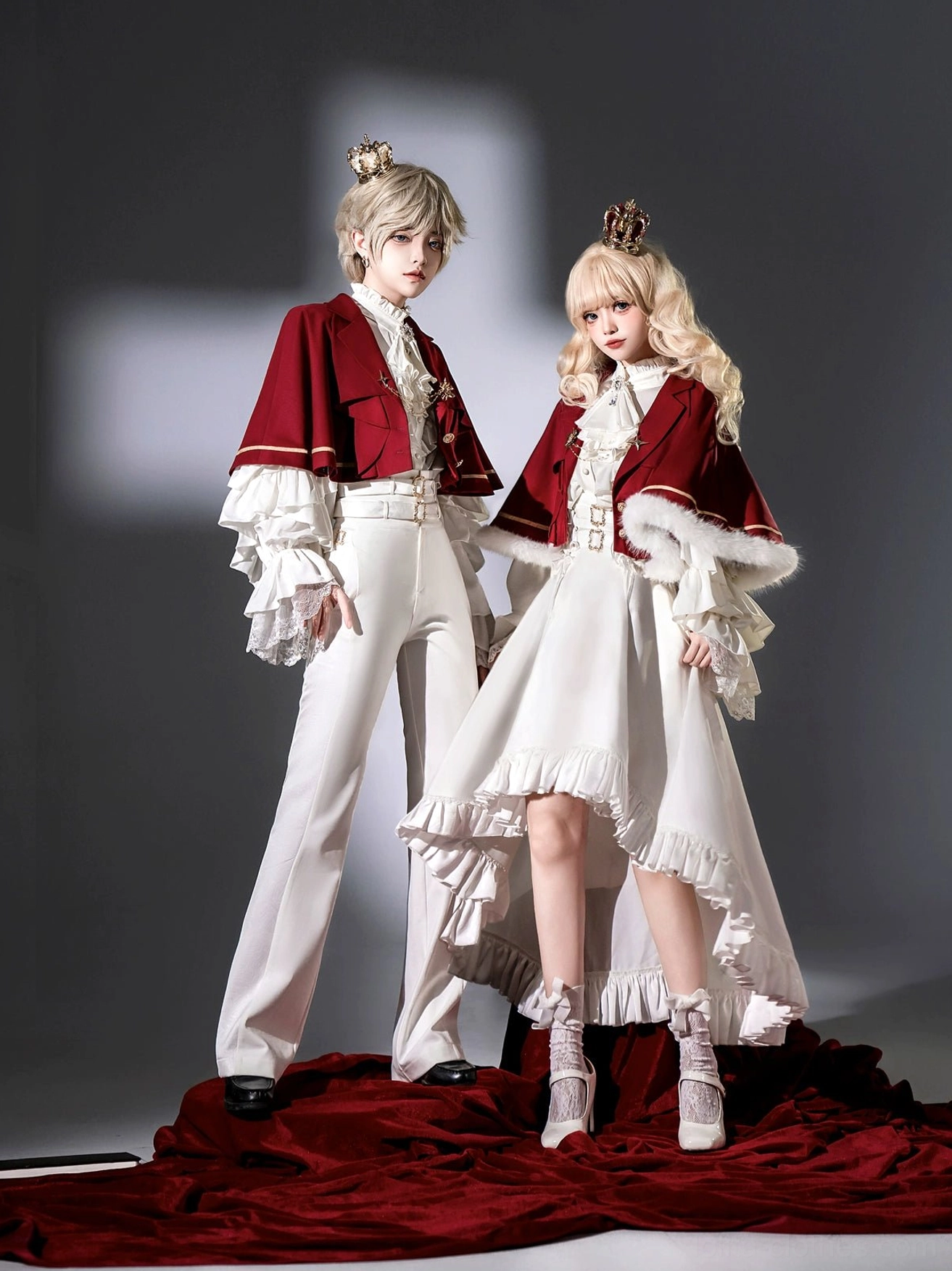 Ouji Lolita formal pants dual belt system embroidered delicate belt leather side pocket waist detail close-up