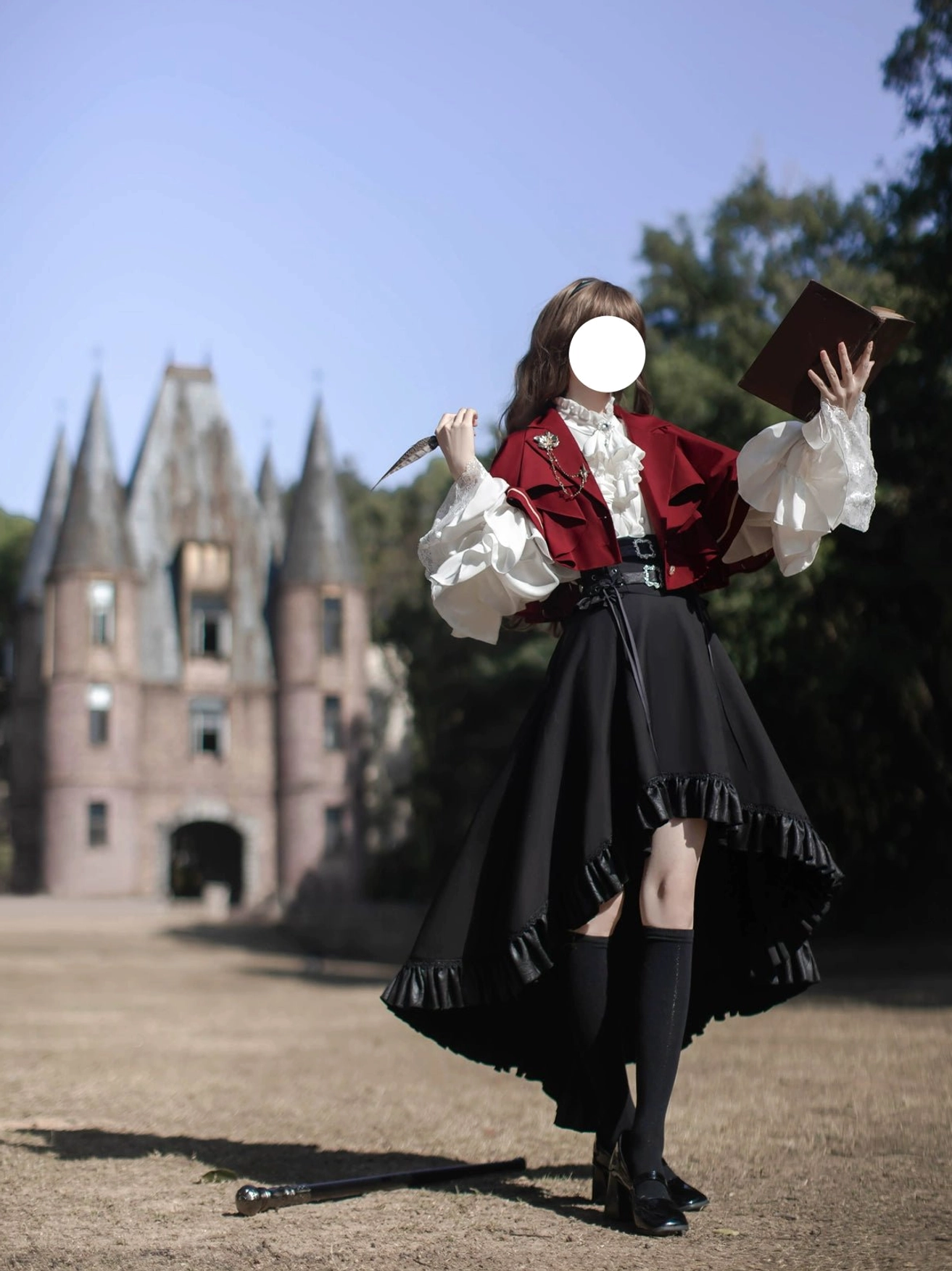 Ouji Lolita skirt back shirring design volume shaping ruching technique architectural structure detail